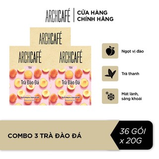Combo 3 Trà Đào Đá - Trà trái cây hoà tan Archcafé (hộp 12 gói x 20 g)