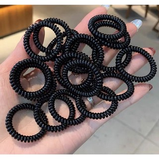 Dây cột tóc lò xo Size bé mini màu đen ( 5 sợi )