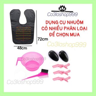 Bộ dụng cụ nhuộm tóc tại nhà có tay cầm, chia vạch (1 bát, 1 lược, 2 nút bịt tai)