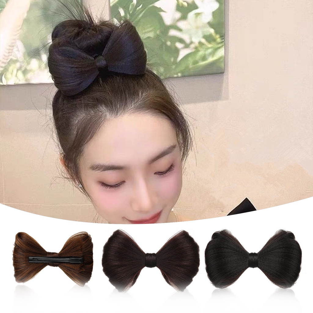 [beautymart] Kẹp Tóc Giả Thắt Nơ 3D Mềm Mịn Như Thật Dễ Sử Dụng Có Thể Tái Sử Dụng Cho Nữ