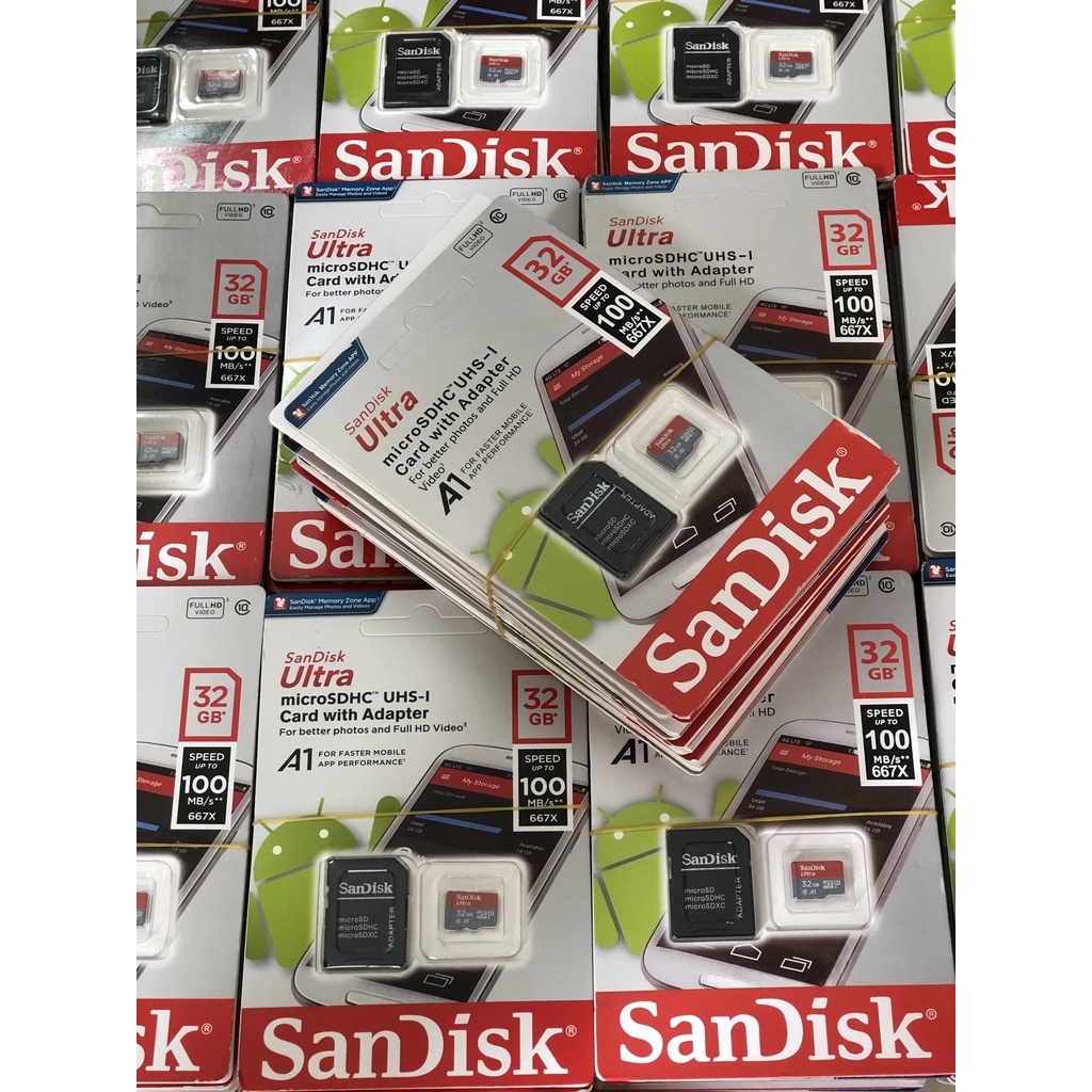 Thẻ nhớ sandisk 64GB /32Gb Dùng Cho Điện Thoại, Máy Ảnh -Thẻ Nhớ Tốc Độ Cao Class 10 Ultra 667x 100MB/s (Bảo Hành 5 năm) | BigBuy360 - bigbuy360.vn