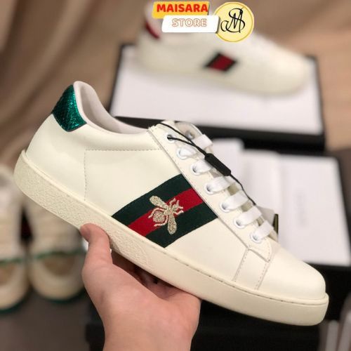 giày thể thao nam nữ gucci ong, giày gucci ace con ong vàng hàng cao cấp đầy đủ phụ kiện full size 36-43.