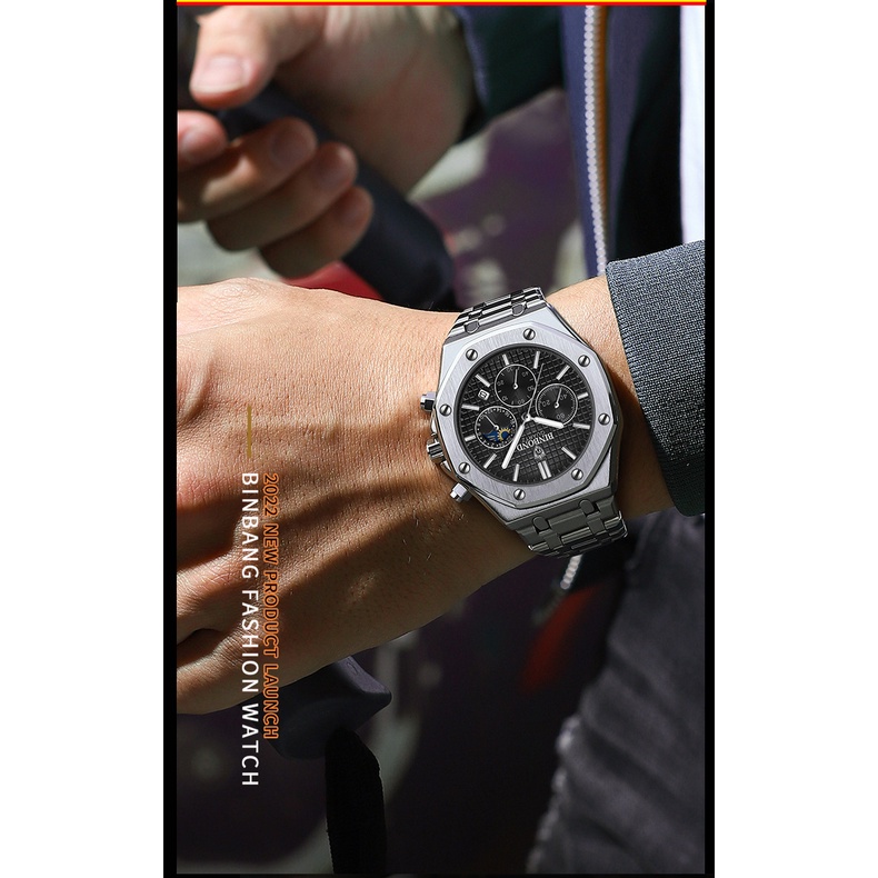 Đồng Hồ Đeo Tay Dây Inox Không Thấm Nước Thời Trang Mới 2022 Cho Nam Relogio Masculino 0161