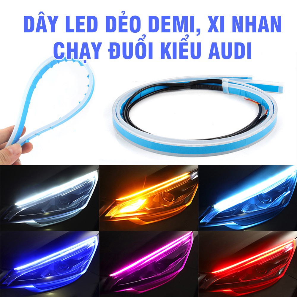 Dải Đèn LED Tín Hiệu Ánh Sáng Vàng Linh Hoạt Cho Xe Máy Và Xe Hơi DC 12v