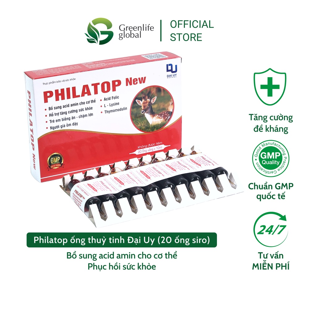 Philatop New ống thủy tinh Đại Uy chính hãng cho trẻ biếng ăn, chậm lớn