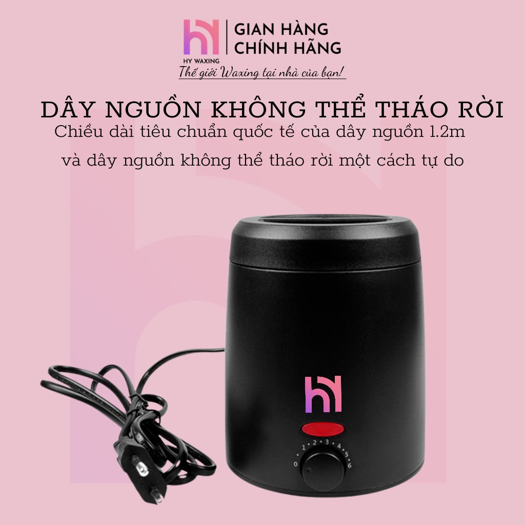 [CHE TÊN] Nồi Nấu Sáp Wax Lông HY WAXING Pro Wax 200 Mini Chống Dính Cao Cấp,Tặng Kèm Que 1013