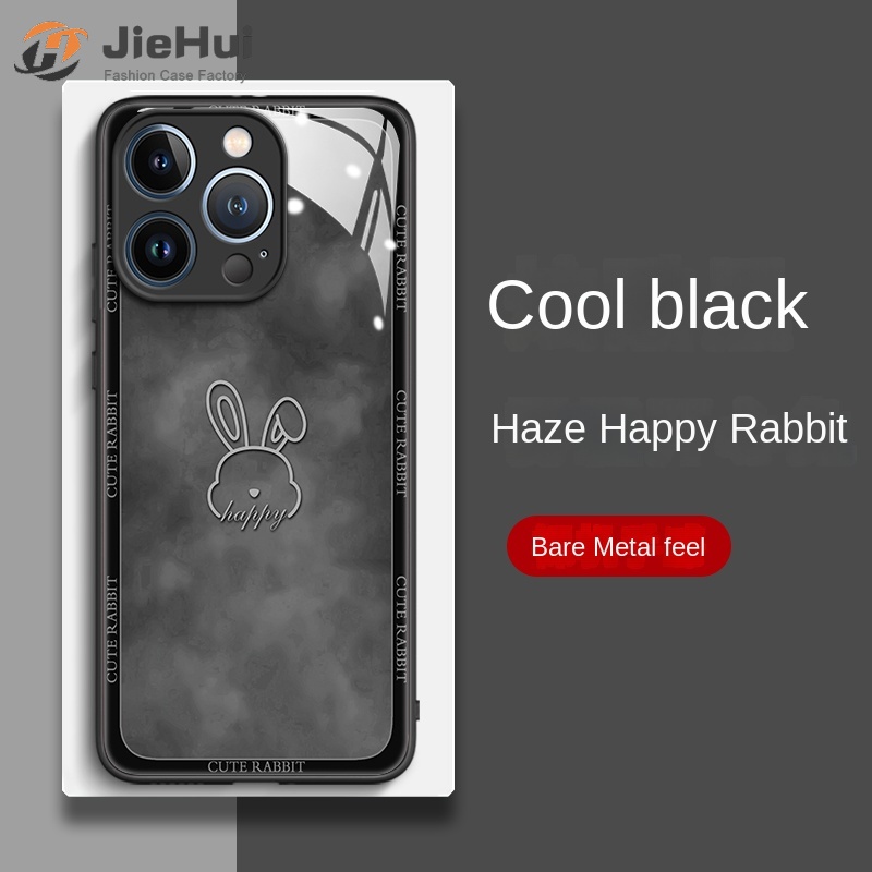 Ốp Điện Thoại Mặt Kính Hình Thỏ Cho iPhone 14 13 12 11 Pro Max X XS XR 8 7 6 Plus