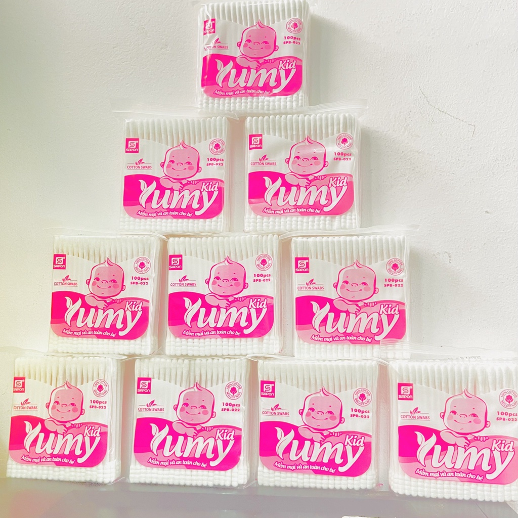 Bông tăm ngoáy tai YUMY - Thấm hút tốt, giúp lấy đi nước, chất lỏng trong vết thương, vết loét, bụi bẩn phukiendepladuoc