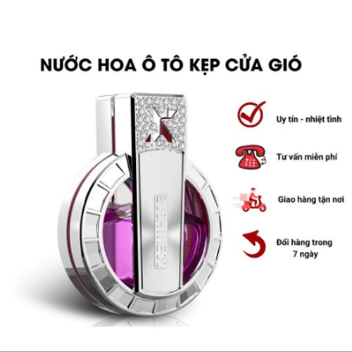 Nước hoa kẹp cửa gió điều hòa xe hơi Bushineco cao cấp sang trọng