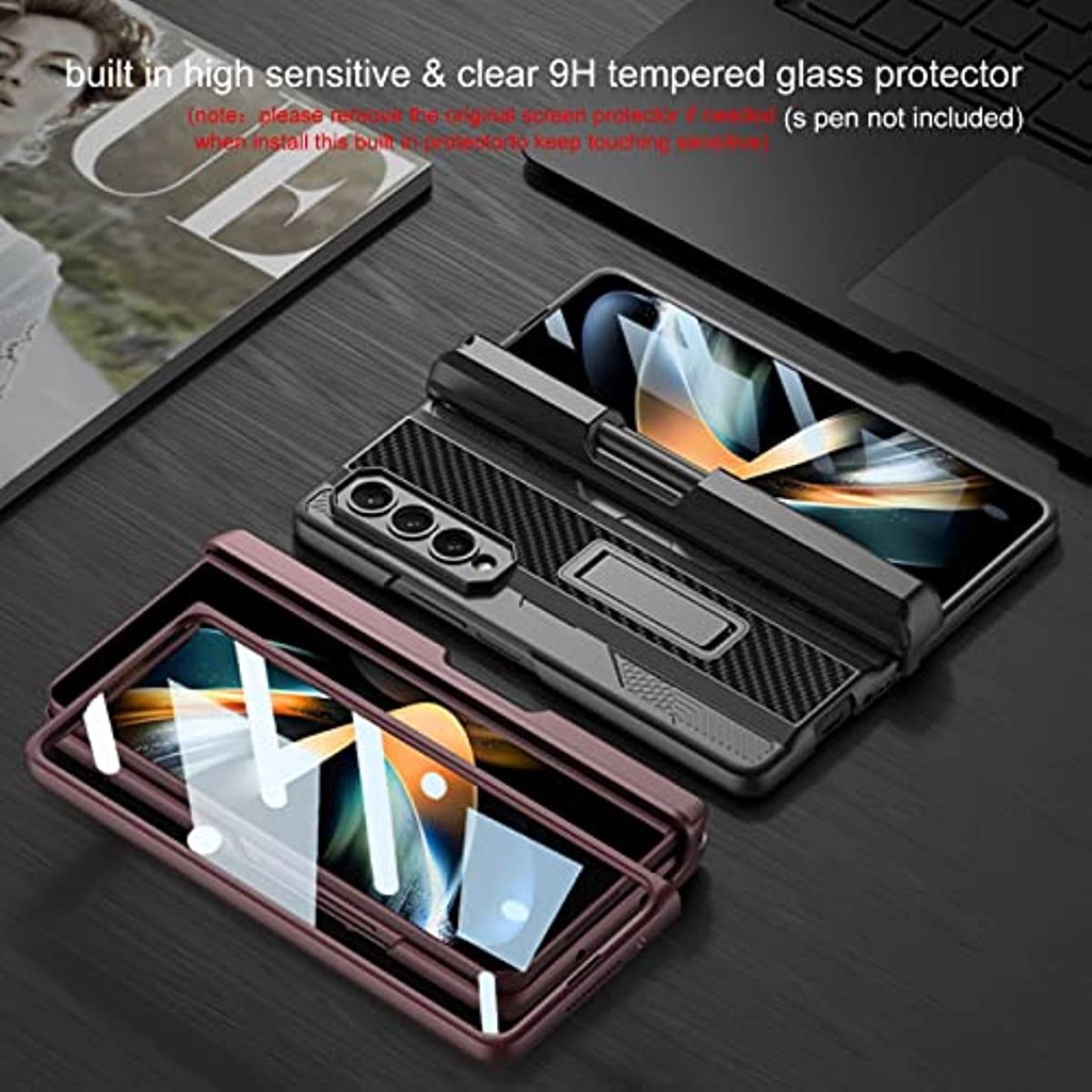 Ốp Điện Thoại Bảo Vệ Màn Hình Không Dây Kèm Ngăn Đựng Bút Cho Samsung Galaxy Z Fold 4