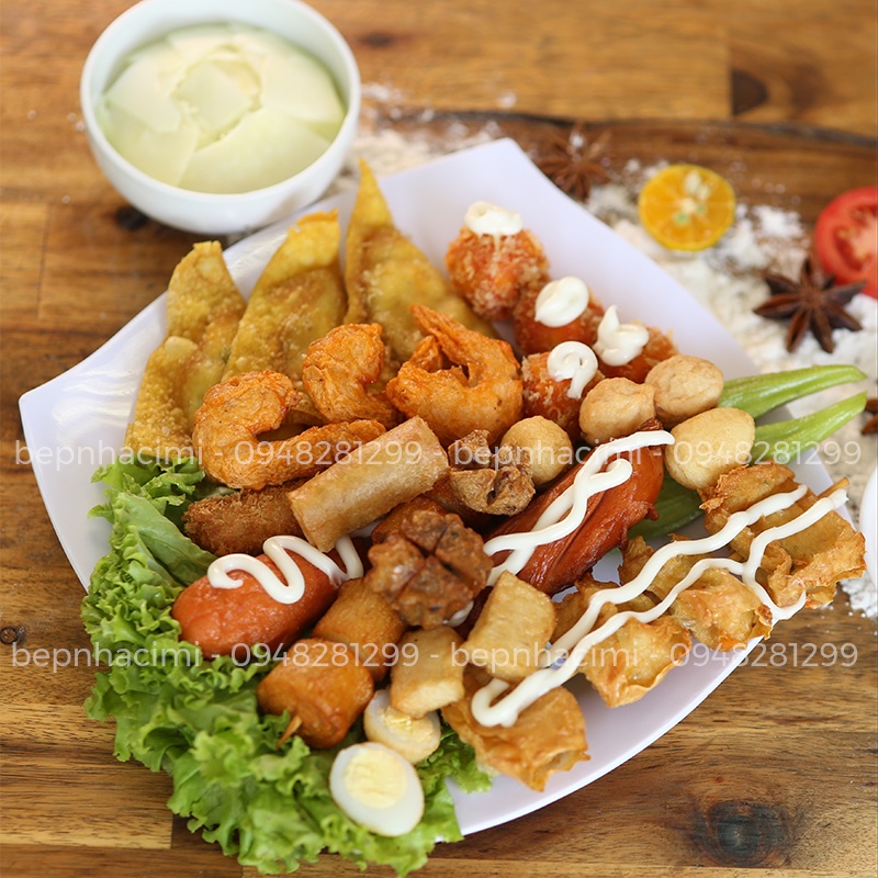 Cá Viên Chiên Mix Đủ Vị - Xiên Que Ăn Vặt, Thả Lẩu - Bếp Nhà CIMI