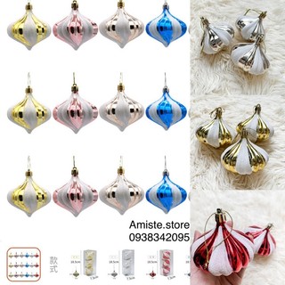 Bộ 3 quả châu trang trí giáng sinh, trang trí cây thông noel