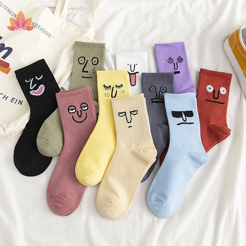 Vớ cotton Mềm In Họa Tiết elmo Vui Nhộn JP5 Cho Nữ