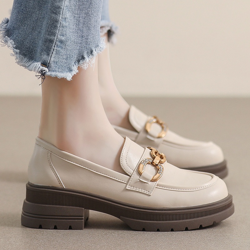 Giày Da Đế Dày Mềm Mại Phong Cách Anh Quốc Cổ Điển Size 34-42 Cho Nữ
