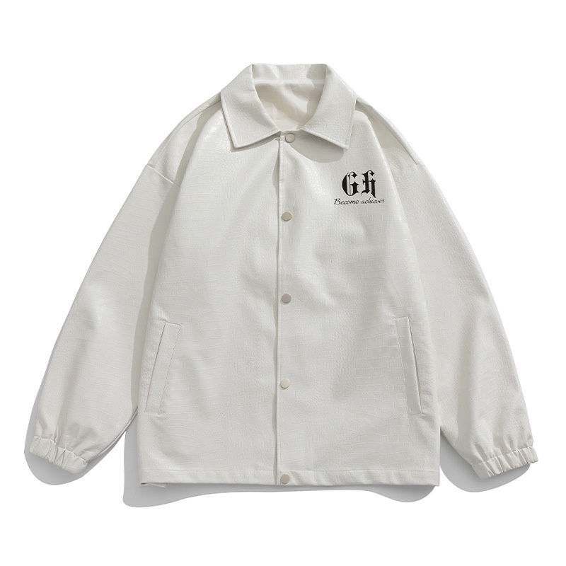 Áo khoác da pu phong cách unisex, áo khoác bomber vảy cá sấu phong cách hàn quốc