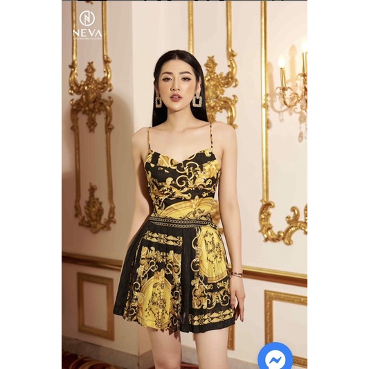 NEVA newtag áo 2 dây hoạ tiết baroque mới nguyên tag M/L