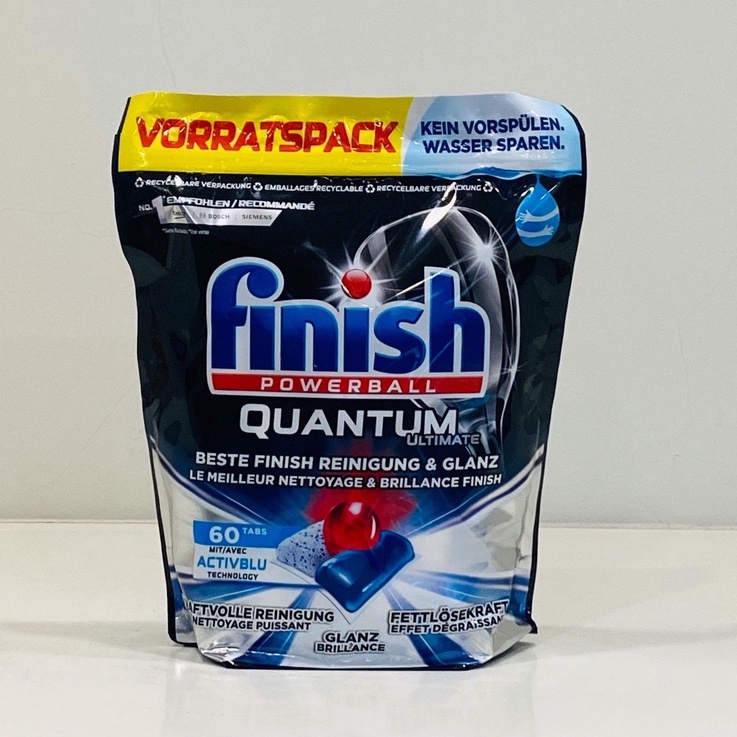 Viên rửa bát Finish Quantum Ultimate 100 viên hương chanh - Nhập Khẩu Chính Hãng