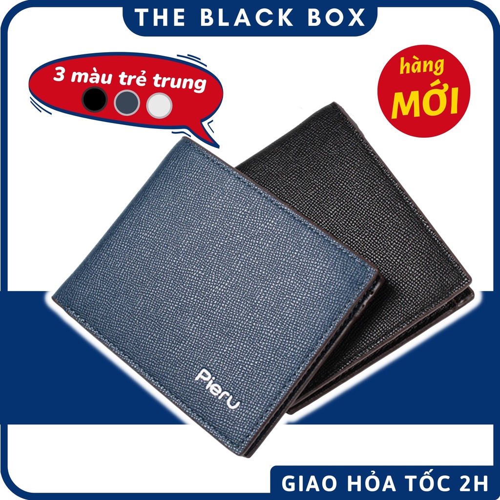 Ví Da Nam PEIRU Da PU Loại Tốt Vân Sần 3 Trẻ Trung Sang Trọng, Bóp Da Nam Đựng Tiền Và Nhiều Ngăn Đựng Thẻ ATM, Giấy Tờ