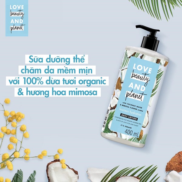 Sữa Dưỡng Thể Love Beauty And Planet Hương Hoa Ngọt Ngào Vanilla | Rose | Mimosa | Lavender Body Lotion 400ml