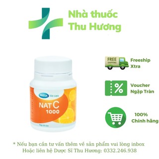 Viên uống bổ sung vitamin c mega we care nat c 1000 lọ 30 viên