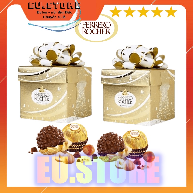 Socola Rocher  Ferrero 225g - hộp nơ vàng - 18 viên - Đức