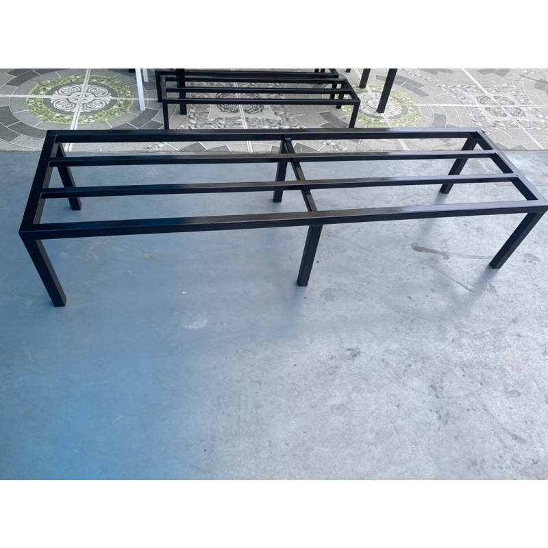 Kệ đặt chậu hoa, chậu rau Dài 90cm. Rộng 25cm. Cao 10-20cm. 6 chân bọc cao su