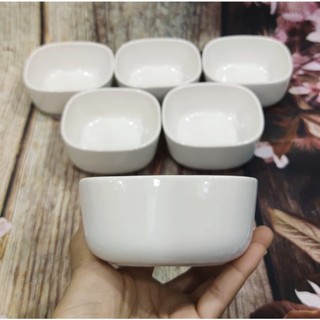 chén sứ vuông sứ Minh Long - chén sứ vuông