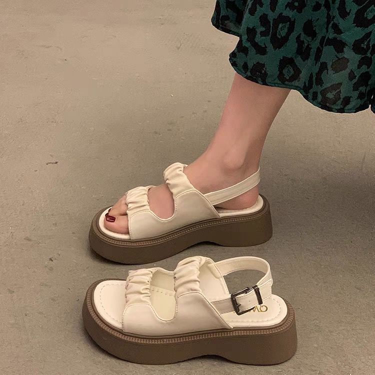 Bán Chạy#Giày Sandal Đế Dày Phong Cách Retro Mùa Hè Mới Cho Nữ