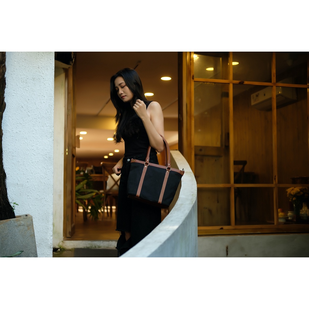 Original Tote V2 - túi tote cao cấp da bò phối vải canvas