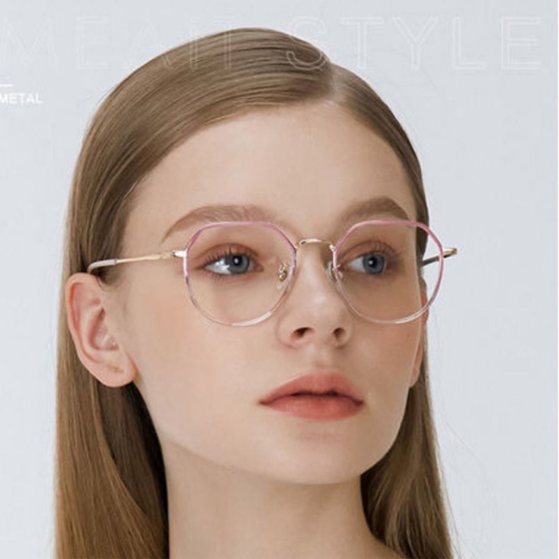 Mắt Kính Gọng Tròn Bằng Kim Loại Chống Bức Xạ &amp; Ánh Sáng Xanh Trong Suốt Cho Nam &amp; Nữ