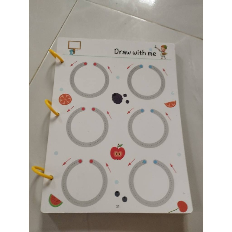 Sách Viết Xóa Dot to Dot Montessori Stroke Line Bộ tập tô chữ và số viết xóa được, tặng kèm 6 bút