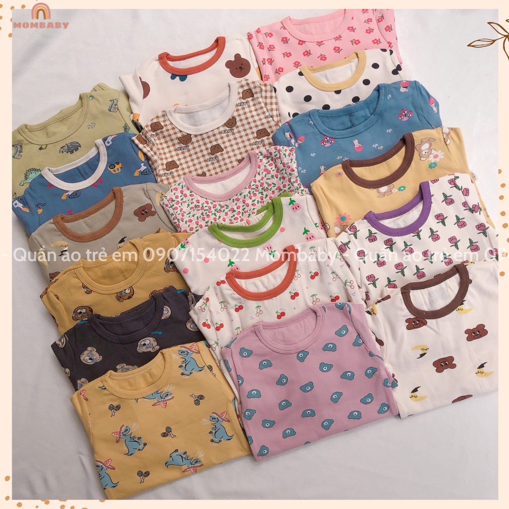 Bộ Dài Tay Hoạ Tiết Thun Cotton Co Dãn Cho Bé 8-28kg Thích Hợp Thu Đông