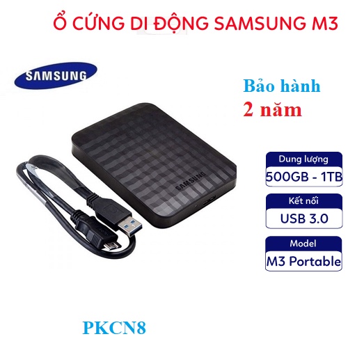 Ổ cứng di đông HDD box SAMSUNG 500GB  M3 2.5” USB 3.0 nhỏ gọn bỏ túi bảo hành 24 tháng {pkcn8}