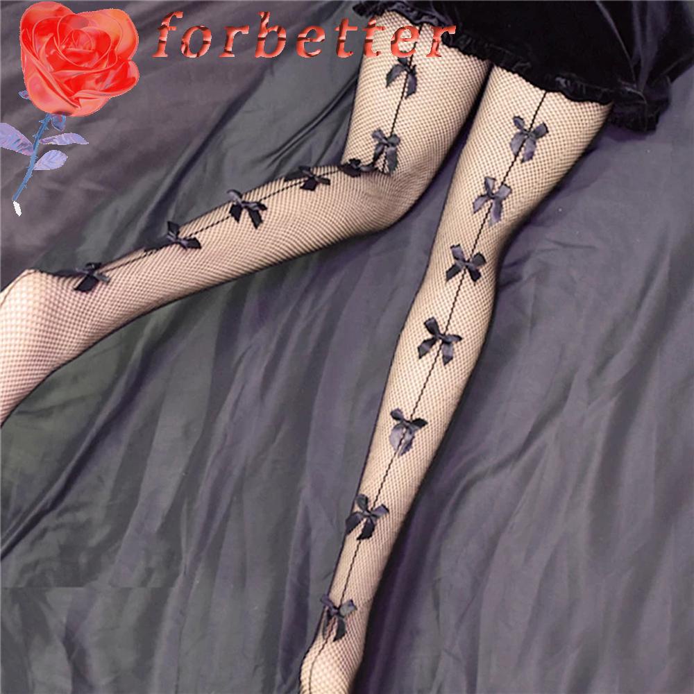 Quần Tất Lưới Đính Nơ Phong Cách Lolita Nhật Bản Quyến Rũ Cho Nữ