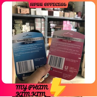 (NEW) Son dưỡng môi Vaseline Lip Thẻrapy Rose - Mỹ - 7g hàng mới