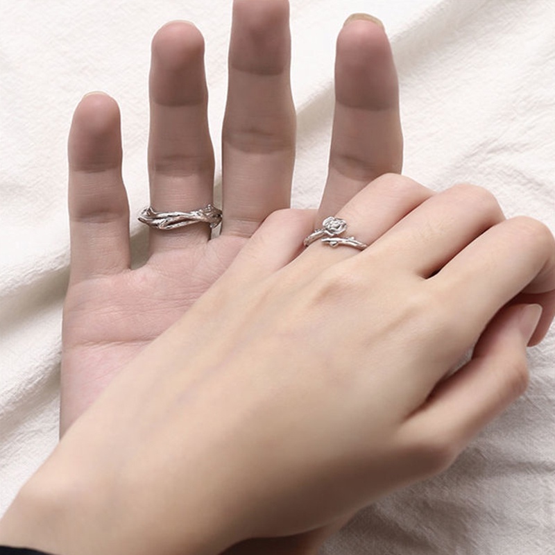 Nhẫn Hở Khắc Hình Hoa Hồng Tinh Xảo Sáng Tạo Có Thể Điều Chỉnh Cho Cặp Đôi / Ngày Valentine