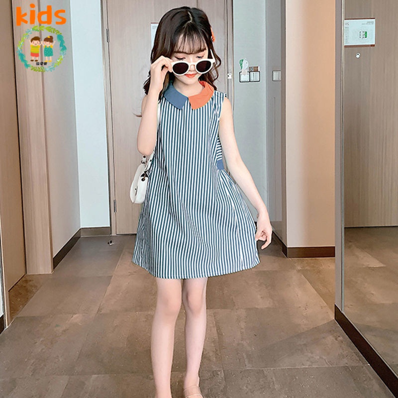 Đầm Không Tay Thời Trang Mùa Hè Phong Cách Mới Dành Cho Bé Gái 3-5 - 8-10 - 12-13 Tuổi