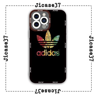Ốp lưng iphone và samsung xiaomi oppo cạnh vuông Jicase Adidas màu sắc nền đen 