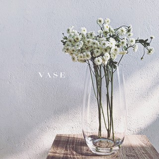 Bình Hoa Thủy Tinh Trắng Trong CUP & VASE Dáng Bầu Cao G079