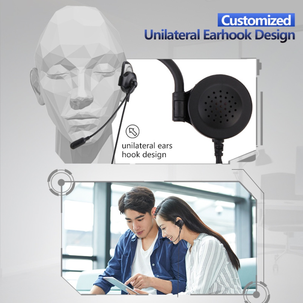 Tai Nghe Văn Phòng Có Dây Một Bên Có Micrô Để Gọi Rõ Ràng Tai Nghe Usb Có Dây Điều Khiển Bằng Usb Tai Nghe Trung Tâm Cuộc Gọi Cho Micrô Aux Sy490 Bri 3.5Mm