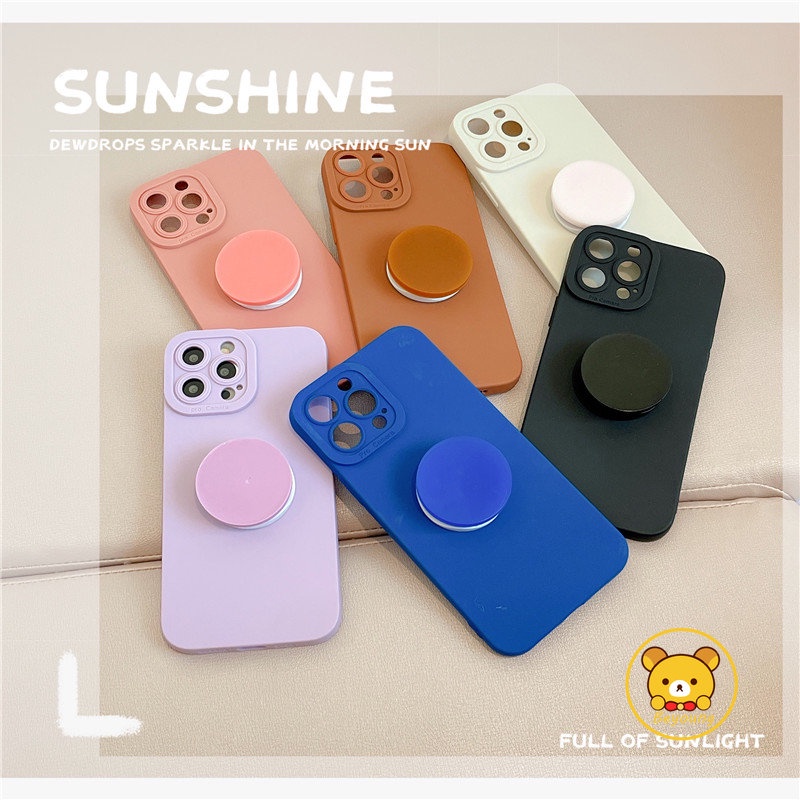 Ốp Điện Thoại Silicon Mềm Nhám Màu Trơn Gắn Nhẫn Đỡ Kiểu Hàn Quốc Cho Realme C35 C31 GT2 Pro GT Neo 3 XT X2 4G 5G