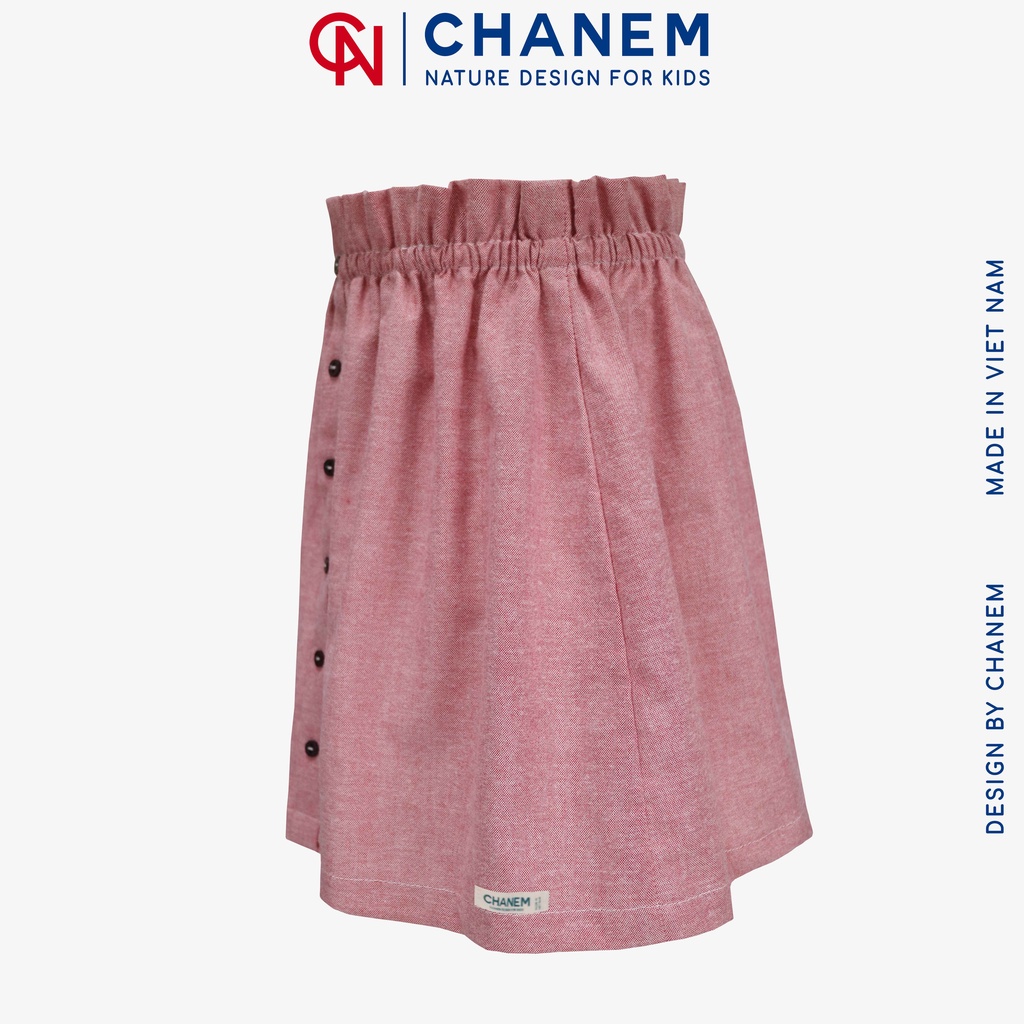 Chân váy cho bé gái chanem remi phối cúc giữa - ảnh sản phẩm 2