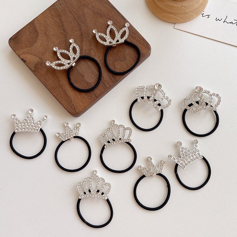 Dây buộc tóc vương miện nhỏ nhắn xinh xắn siêu dễ thương phụ kiện tóc cho bé gái