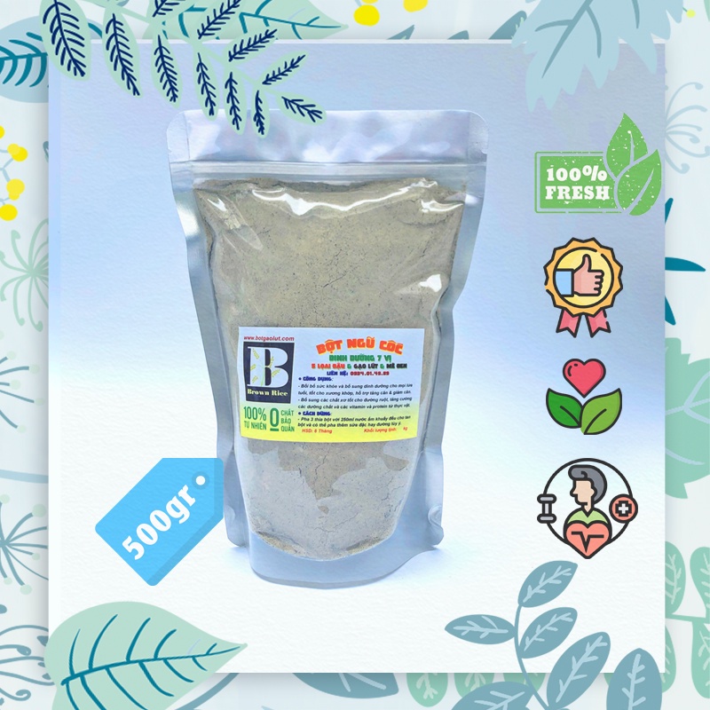 Bột ngũ cốc 7 vị Brown Rice 500gr ( 5 loại đậu, gạo lứt, mè đen )