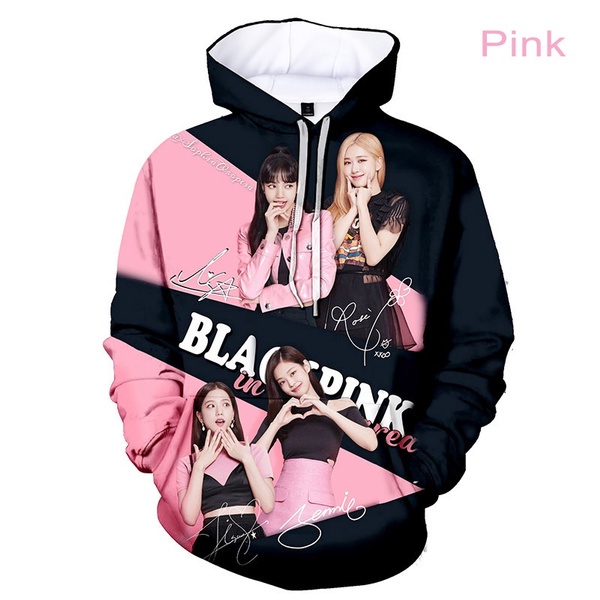 Áo Hoodie In Hình Nhóm Nhạc Blackpink 3D Thời Trang Thu Đông