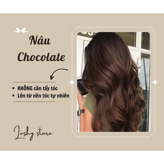 Combo Thuốc nhuộm tóc NÂU CHOCOLATE - Kèm oxy trợ nhuộm - Lên màu chuẩn - Lashystore, Lashy store
