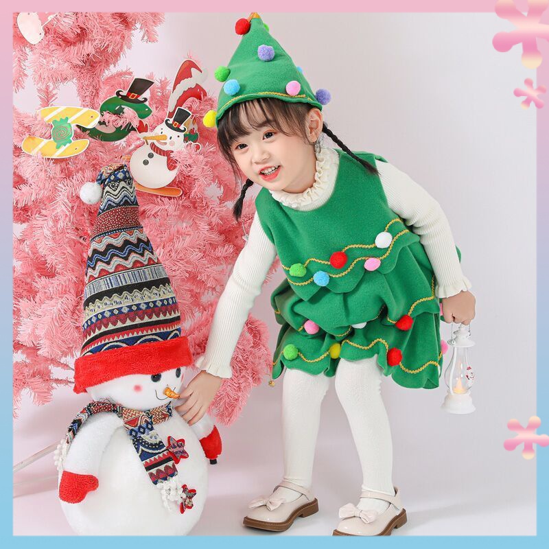 Bộ Đồ Hóa Trang Cây Thông Noel Xinh Xắn Cho Bé Gái