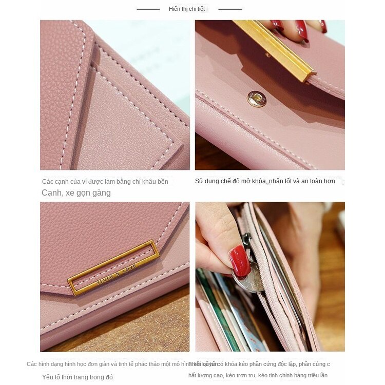 Ví Nữ Dáng Dài Đa Năng Phong Cách Hàn Quốc