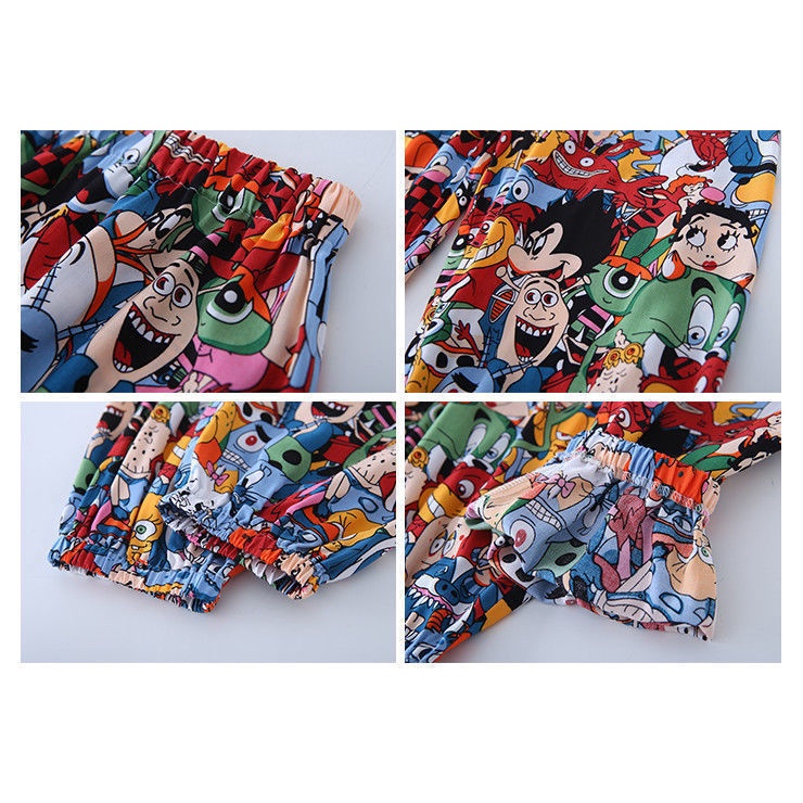 80-140cm Trẻ Em Mùa Hè Unisex Quần Muỗi Cho Bé Phong Cách Mới Bé Trai Hợp Thời Trang Hoạt Hình Búp Bê Phong Cách Mỏng Thường Ngày Bloomers Quần Áo Trẻ Em