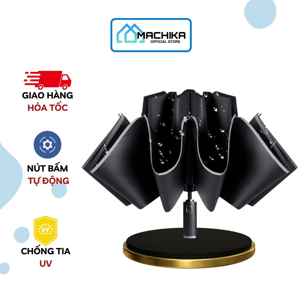Ô dù che nắng, mưa chống tia UV 2 lớp tự động 2 chiều có nút bấm tu dong gấp gọn đóng mở o du - MACHIKA